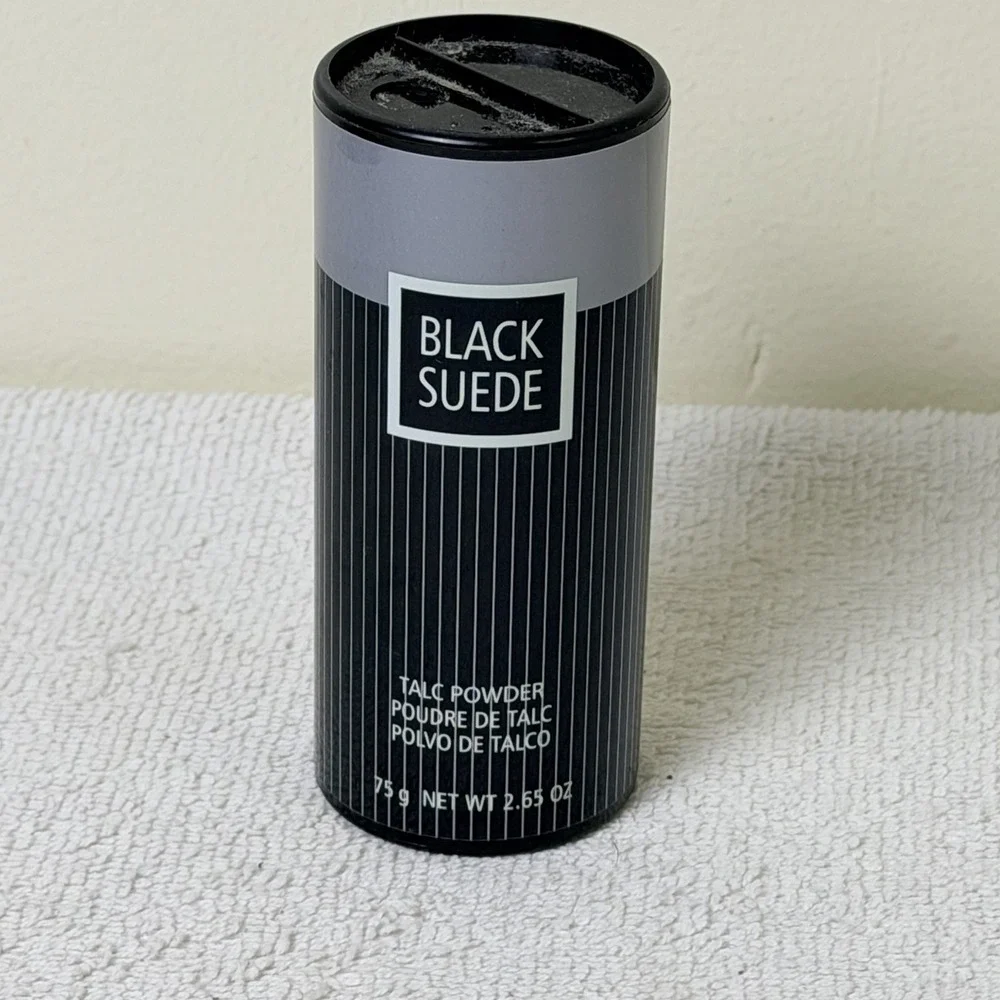 AVON BLACK SUEDE Men's Body Powder Talc Open Full 2.65 oz Vintage
